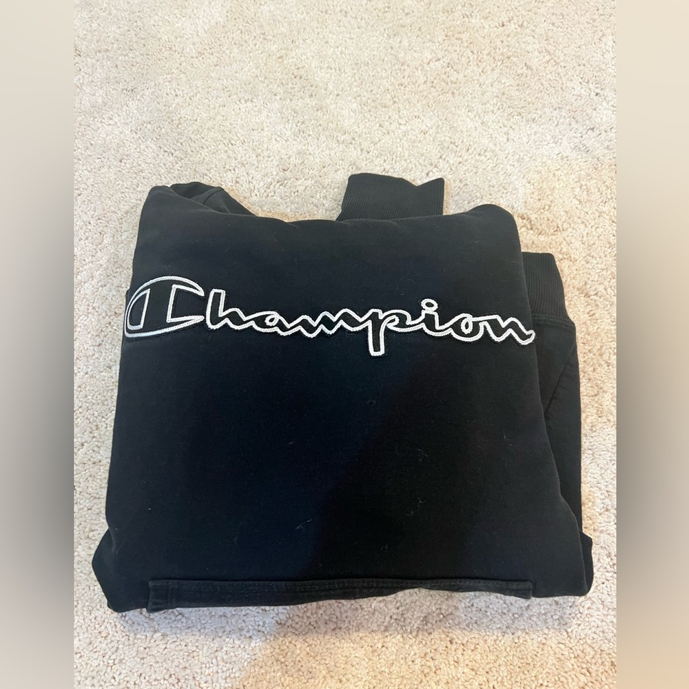 Mens/Unisex Small Champion Black Hoodie Sweatshirt - Picture 5 of 5